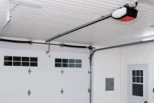A garage door system with all the working parts.
