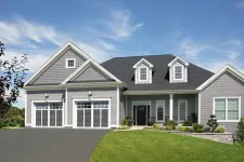 These garage doors are in the Princeton P-12 design, 9' x 8', Iron Ore Walnut doors and Ice White overlays, 8 lite Panoramic windows.