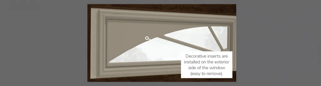 Williamsburg Decorative Insert, 40" x 13", available for door R-16, R-12, 2 layers polystyrene and Non-insulated