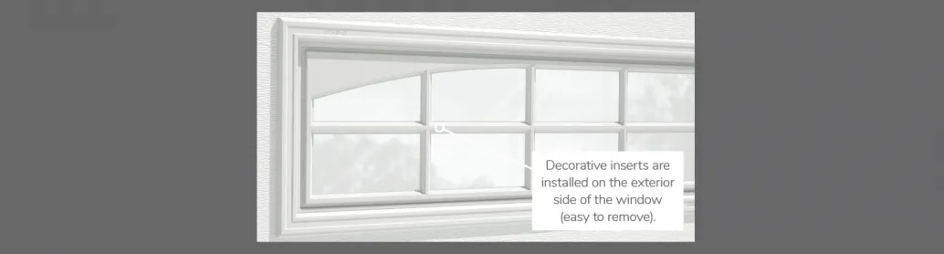 Double Stockton Arch Decorative Inserts, 40" x 13", available for door R-16, R-12, 2 layers - Polystyrene and Non-insulated