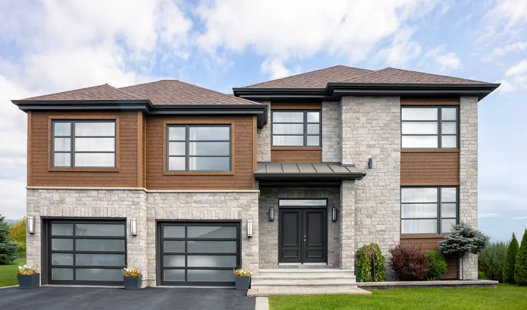 California, 9' x 7', Black aluminum frame, White Sandblasted glass