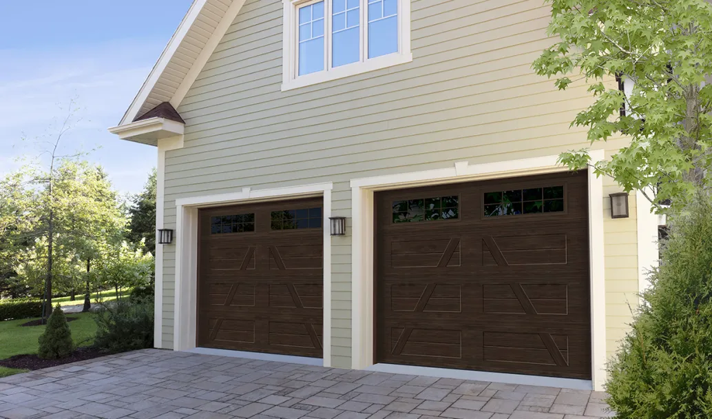 Village Collection A Layout, 2-Slat base, 9' x 8', Dark Walnut Faux Wood, windows with Stockton Inserts