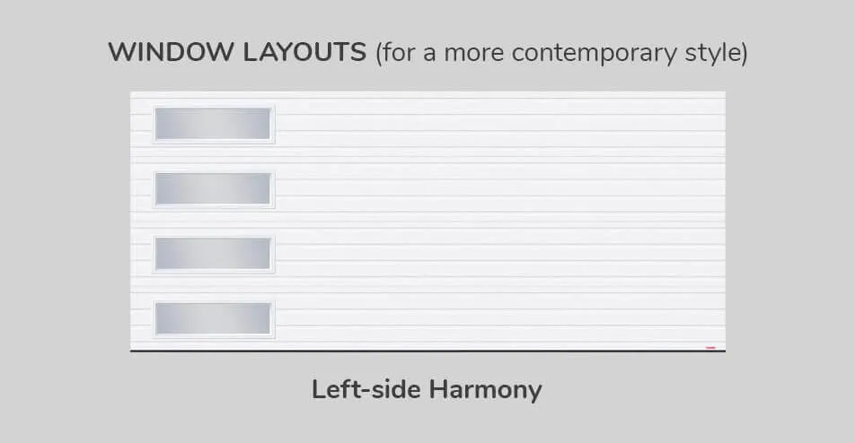 Window layouts, 16' x 7', Left-side Harmony