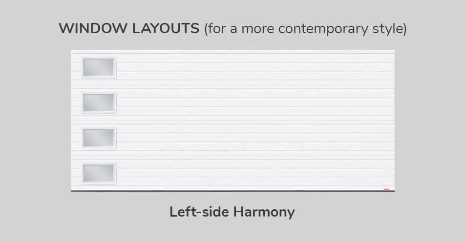Window layouts, 16' x 7', Left-side Harmony