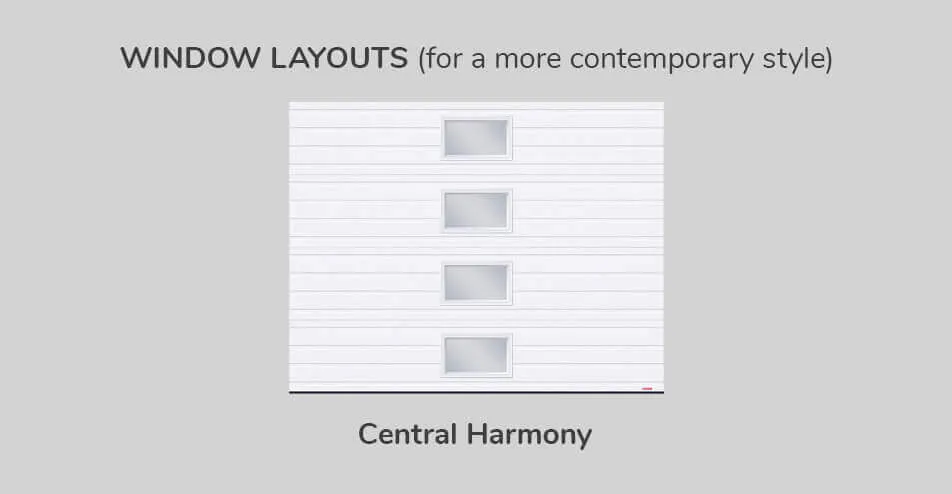 Window layouts, 9' x 7', Central Harmony