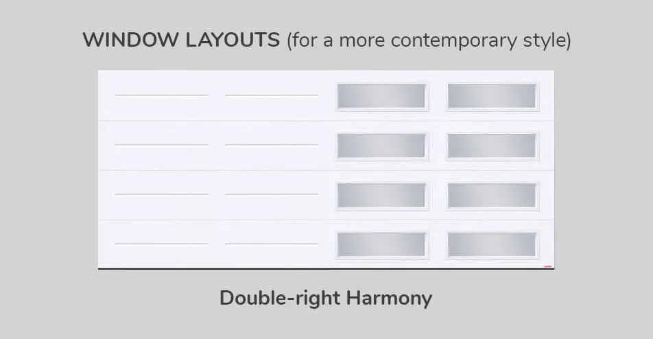 Window layouts, 16' x 7', Double-right Harmony