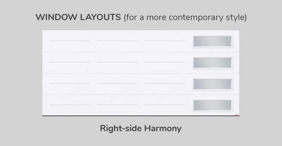 Window layouts, 16' x 7', Right-side Harmony