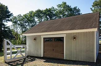 Standard+ North Hatley SP, 8' x 7', Chocolate Walnut Faux Wood, Clear windows