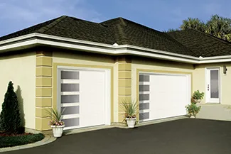 Regal Flush, 10' x 8' and 16' x 8', White, window layout: Left-side Harmony