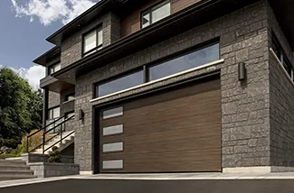 Standard+ Moderno Multi, 16' x 8', Chocolate Walnut Faux Wood, window layout: Left-side Harmony