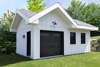 Village Collection V Layout, 2-Slat Base, 8' x 7', Black Ice,  Clear windows