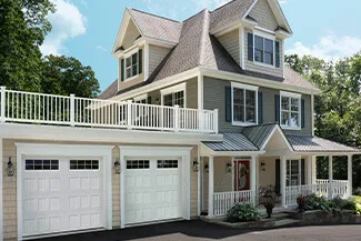 Village Collection I-2 Layout, Plank base, 9' x 8', White, windows with Stockton Long Inserts