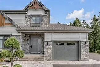 Standard+ Shaker‑Modern XL, 10' x 7', Charcoal, Clear windows / Coordinated with Soho entry door from Novatech's Shaker Collection