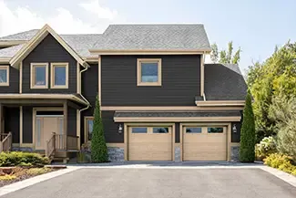 Village Collection I-1, Flat base, 9' x 7', Natural Oak HD Wood Tone doors, Clear windows