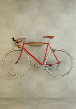 Bike hanging on a wall
