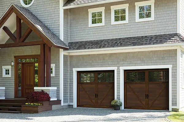 Princeton P-23, 9' x 7', Chocolate Walnut doors and overlays, 8 lite Panoramic windows