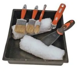 Tools you'll need: paint brushes and pan