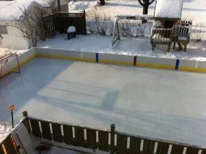 What you can do with your old garage door: Garage Door Ice Rink