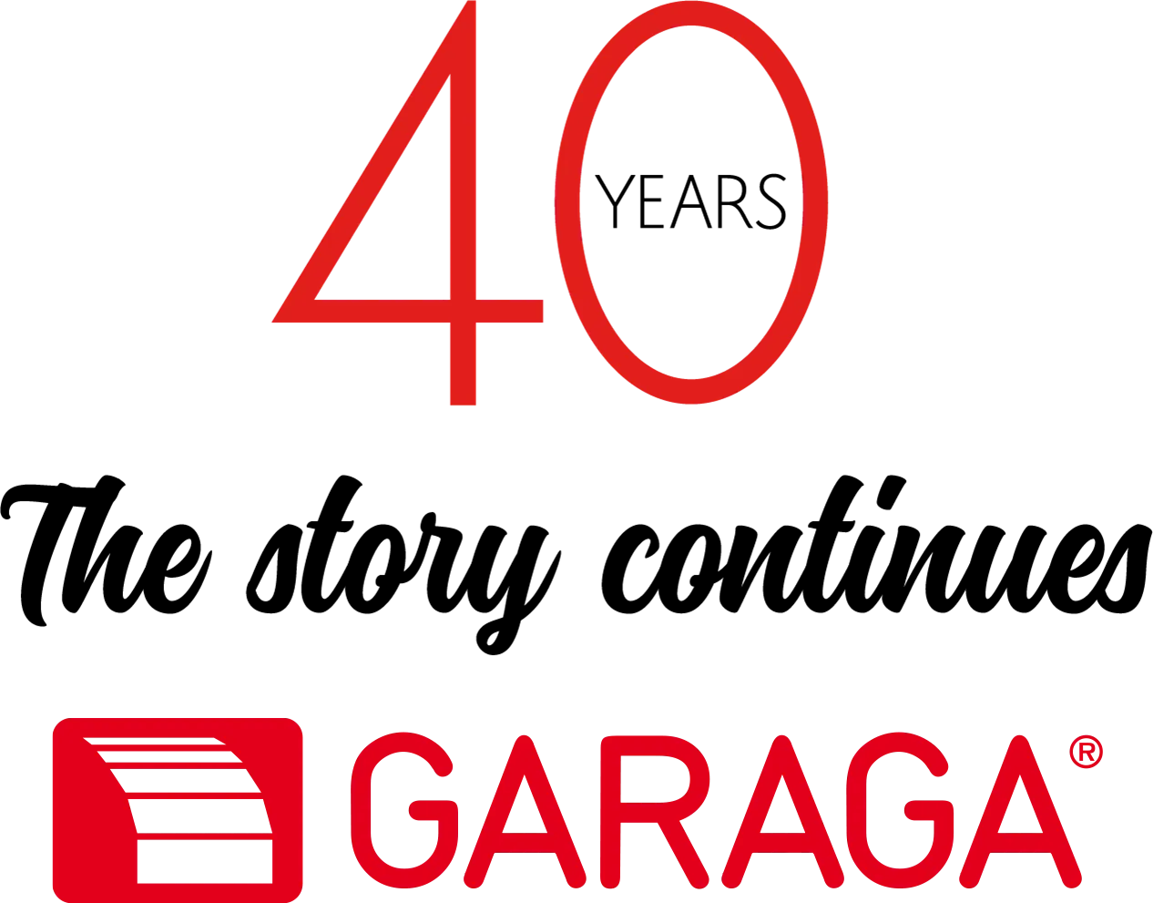 40 years, The story continues with Garaga logo
