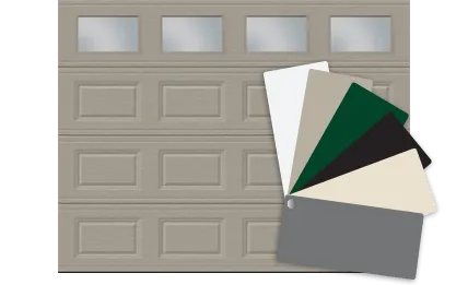Garage door with color sample