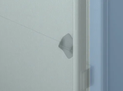 Details of the Revit technical drawing inside the Garaga commercial garage door, where you can see the brackets and anchors.