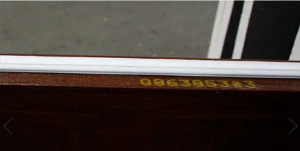 Find your serial number on the edge of the joints between sections