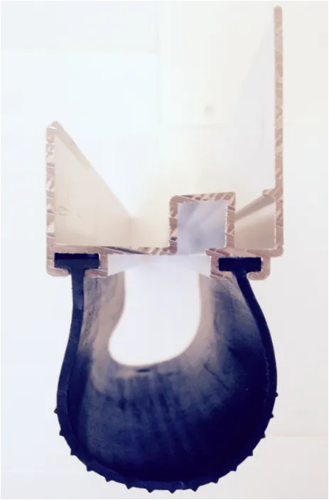 Bottom seal, long U rubber, aluminum, repair