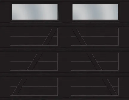 Village Collection A Layout, 2-Slat base, 9' x 7', Black, Clear windows