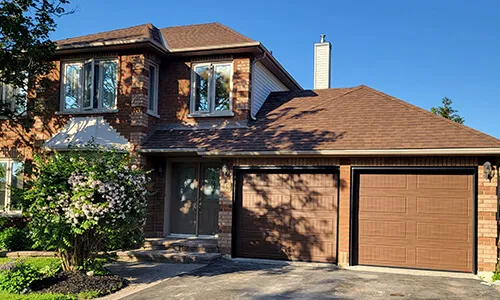 Standard+ North Hatley LP garage door, 9' x 8', American Walnut Faux Wood