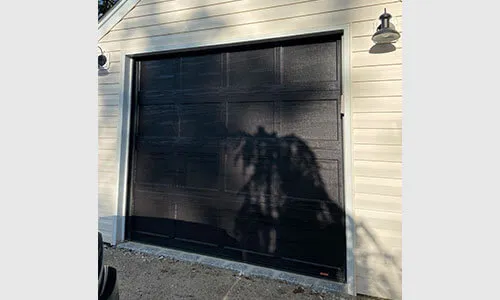 Standard+ Shaker-Flat CC garage door, 8' x 7', Black