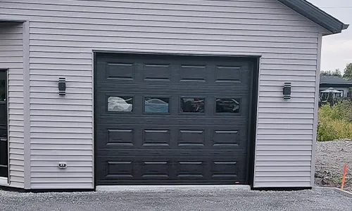 Standard+ Classic CC garage door, 10' x 8', Black, Clear windows