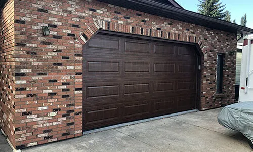 Standard+ Classic XL garage door, 16' x 8', American Walnut Faux Wood
