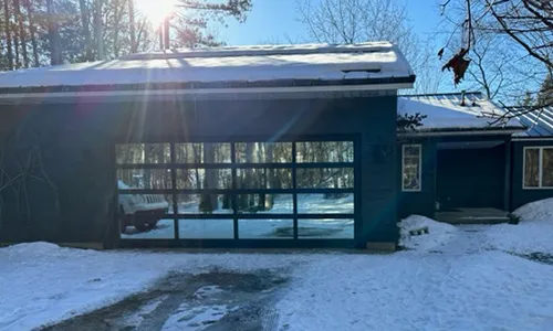 California garage door, Black, Mirrorpane windows