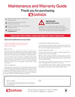 Maintenance and Warranty Guide - Standard+