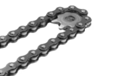 One-piece ''T'' rail with durable chain