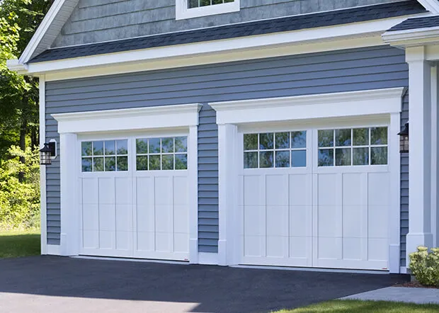 Princeton P-13, 9' x 7', Ice White doors and overlays, 8 lite Panoramic windows