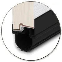 Residential garage door thermal break features