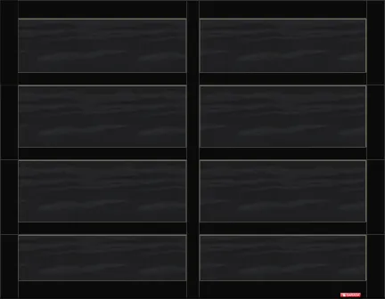 Cambridge CL garage door, 9’ x 7’, Black door and overlays