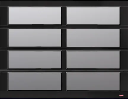 California garage door, 9’ x 7’, Black aluminum frame